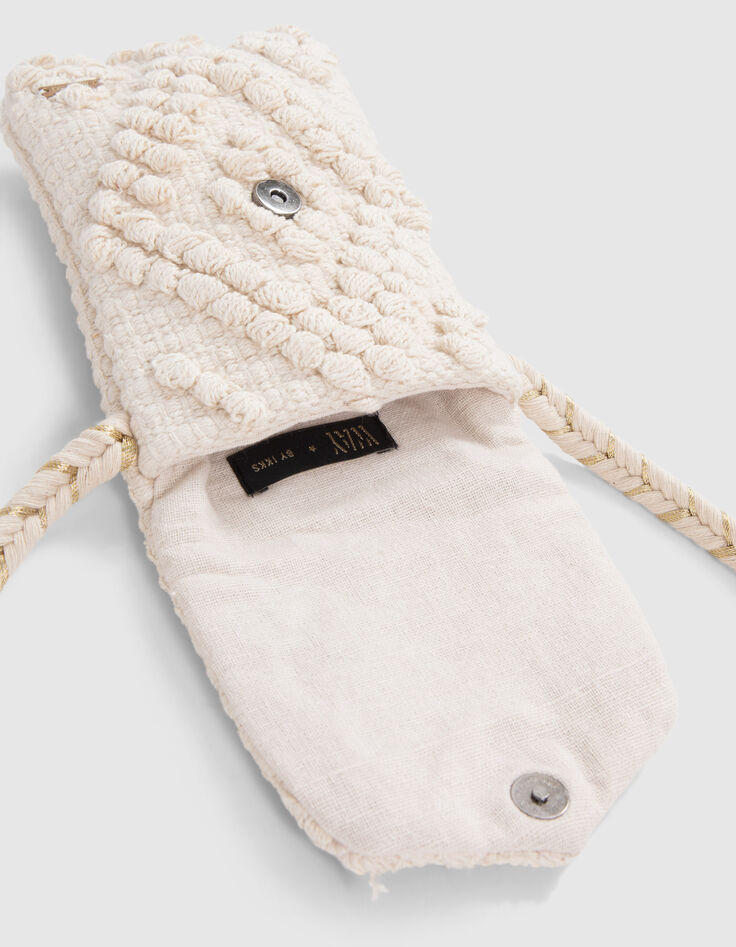 Cremewei&szlig;es M&auml;dchen-Handyetui im Punch-Needle-Stil-4