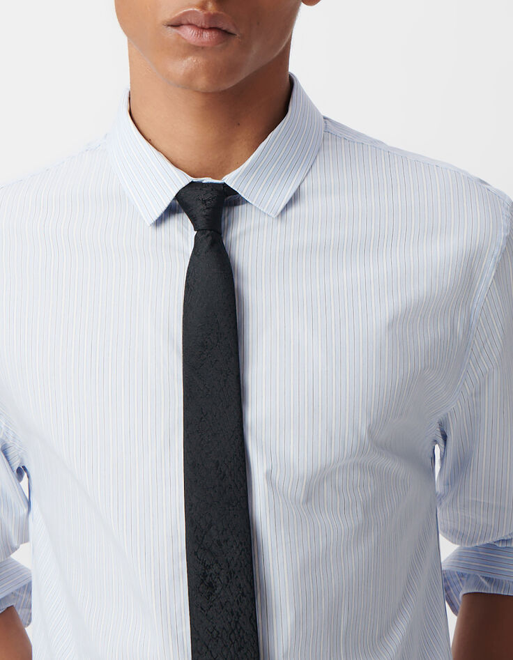 Himmelblaues REGULAR-Herrenhemd, Biobaumwolle, Streifen-4