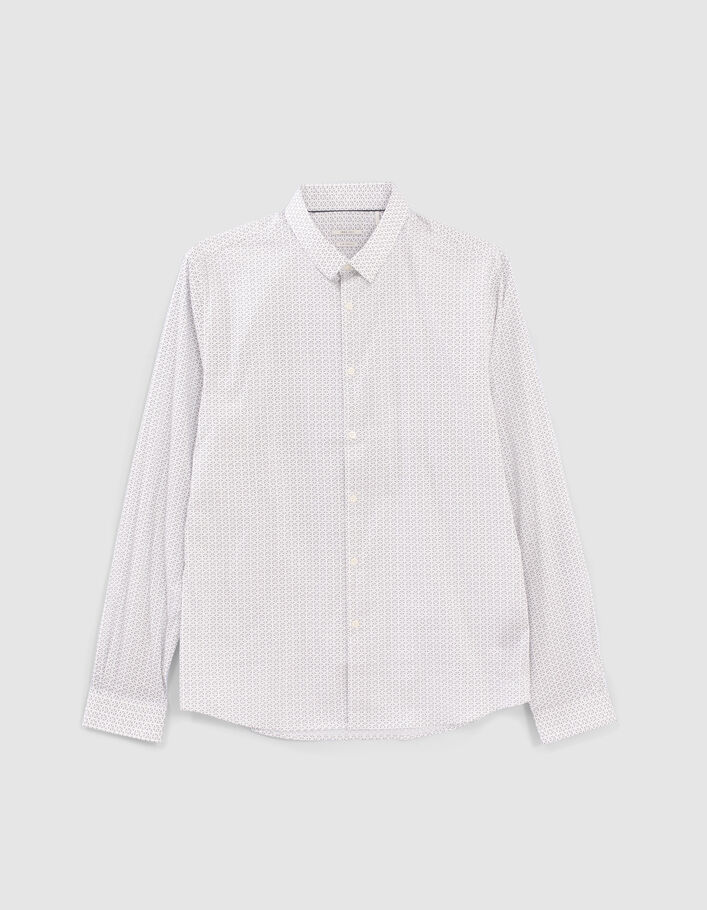 Men’s white minimalist print SLIM shirt - IKKS