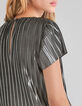 Women’s silver pleated loose top-3 Women’s silver pleated loose top-3