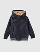 Blouson navy recyclé à double capuche garçon -2