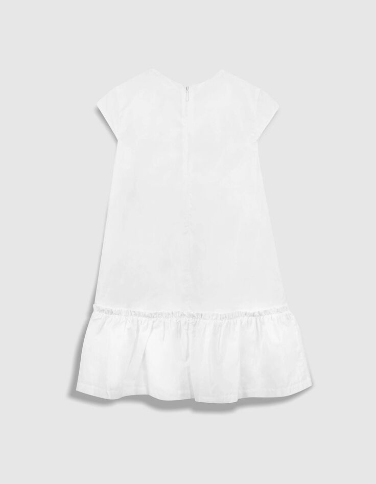 Wei&szlig;es Kleid  Taft-Effekt und ger&uuml;schtem Unterteil M&auml;dchen-2