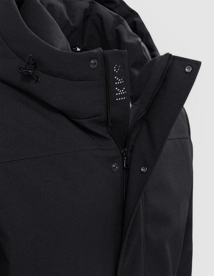Zwarte pufferjas graniet nylon WATERPROOF BREATHABLE Heren-4