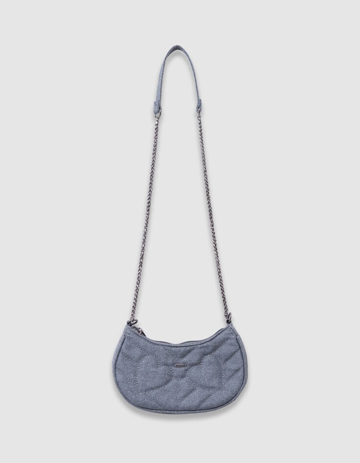 Sac à main bleu pailleté matelassage cœurs fille-3 Sac à main bleu pailleté matelassage cœurs fille-3