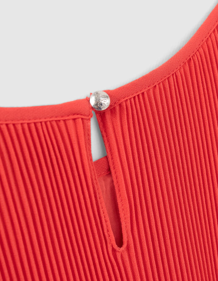 Robe rouge plissée avec ceinture fille - IKKS