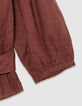 Asymmetrical magnum linen top with basque Women-7
