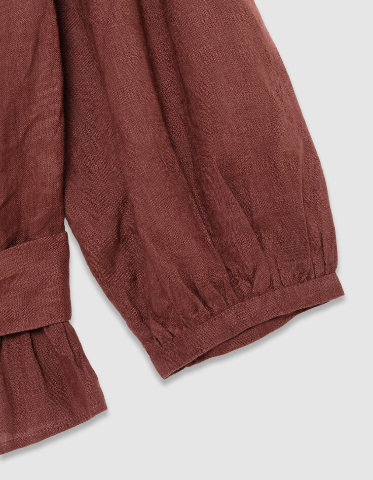 Asymmetrical magnum linen top with basque Women-7