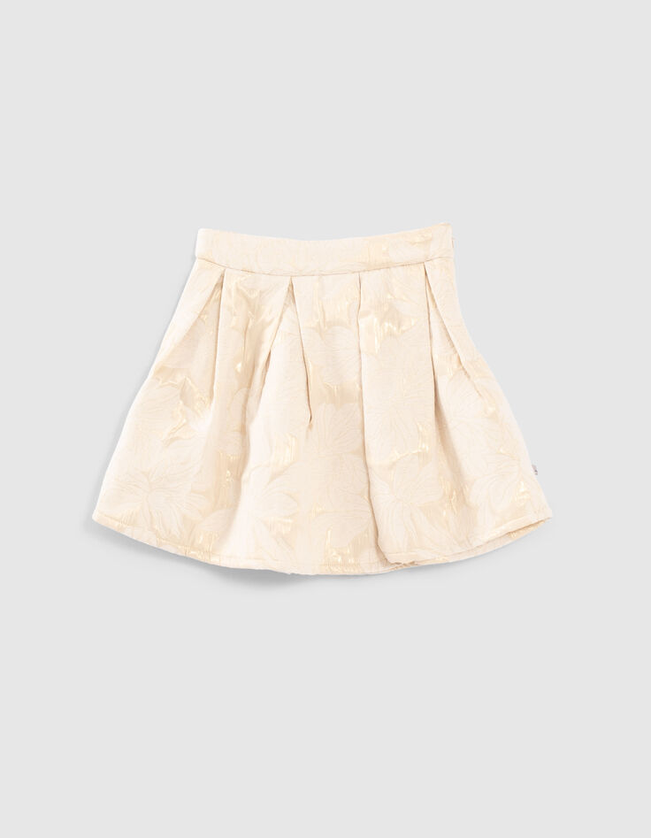 Falda beige estampado jacquard niña-1