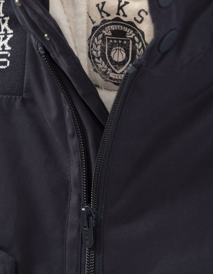Baby boys’ navy fur-lined hooded parka-5