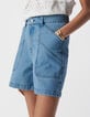 Short en jean bleu waterless maxi poches Femme-4