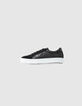Baskets noires en cuir logo IKKS détails clous femme-1