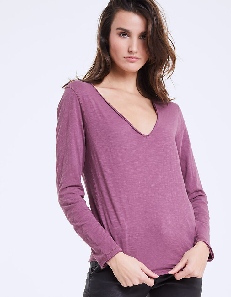 Tee-shirt parme visuel dos "Rock in L.A" femme-2