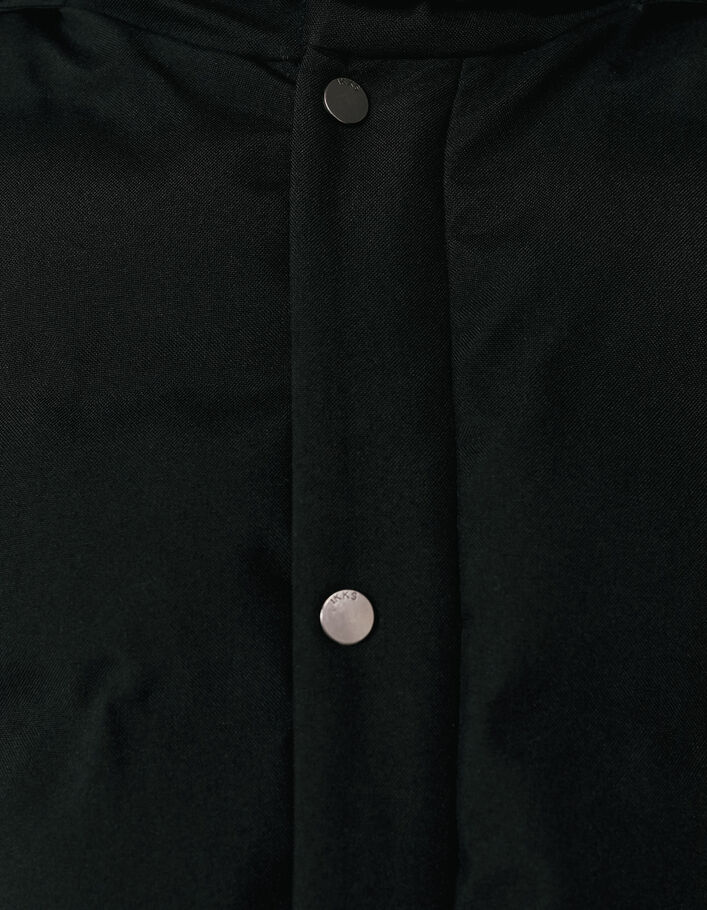 Zwarte pufferjas in twee materialen met afneembare mouwen - IKKS