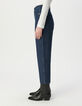 Gerade geschnittene weiße Cropped-Damenjeans Streifenmotiv-5