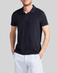 Polo marine en &eacute;ponge Homme-1