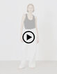 Women's off-white recycled cotton wide-leg jeans-10