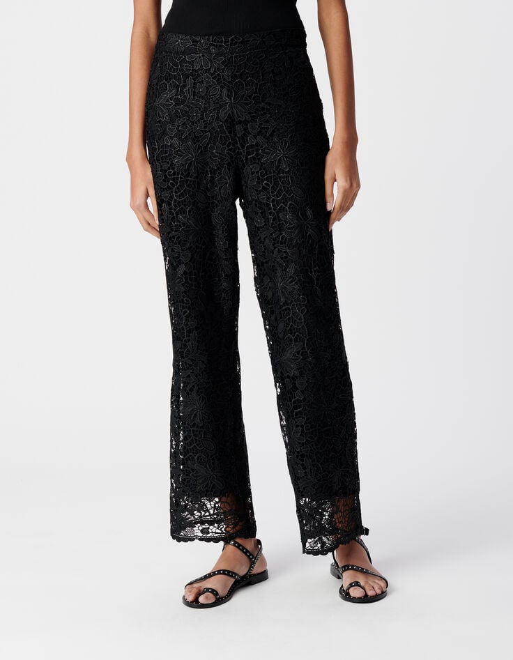 Pantalon noir tout dentelle Femme-2 Pantalon noir tout dentelle Femme-2