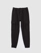 Zwarte BATTLEbroek joggingstijl jongens-1