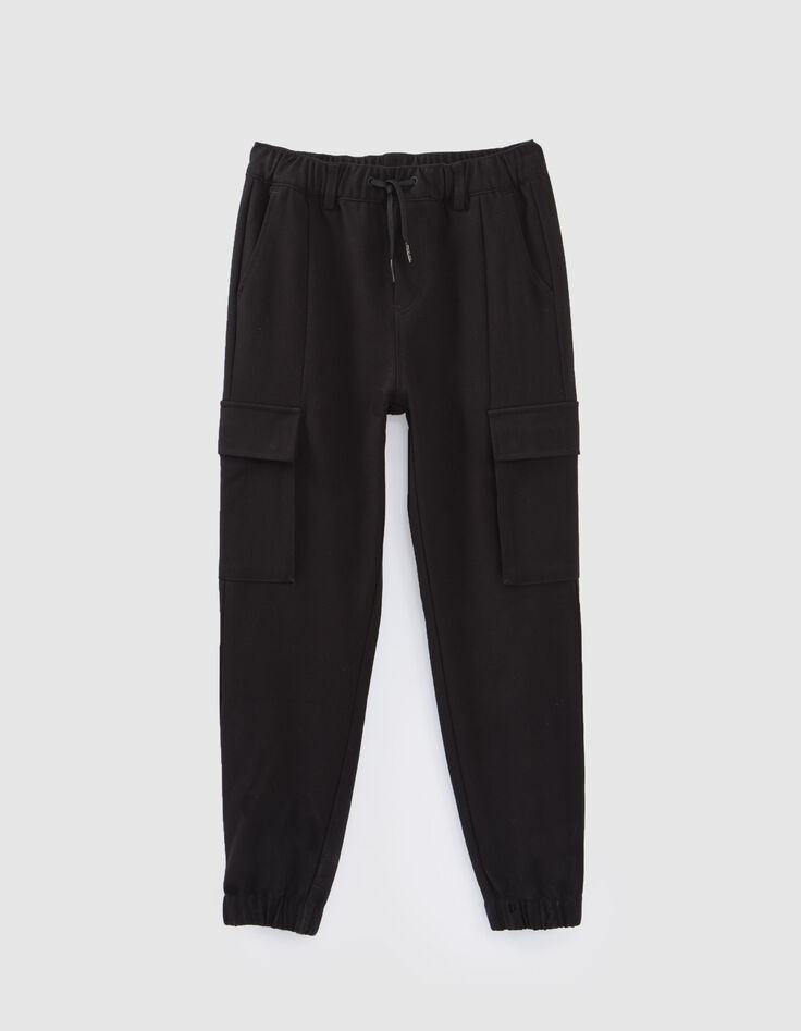 Zwarte BATTLEbroek joggingstijl jongens-1
