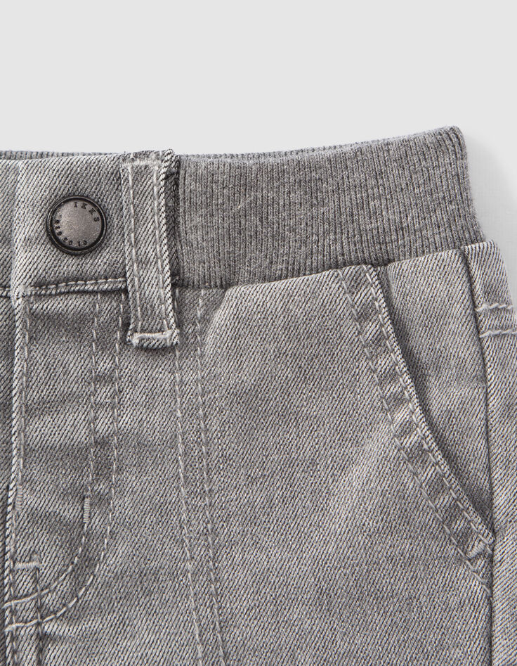 Graue BATTLE-Jeans für Babyjungen, Rippbund an der Taille-5