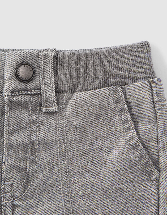 Grijze BATTLE-jeans ribboord-taille babyjongens - IKKS