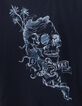 Boys' navy organic cotton T-shirt with skull image-2