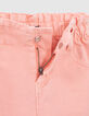 Short en jean p&ecirc;che ganses brod&eacute;es c&ocirc;t&eacute;s fille-5