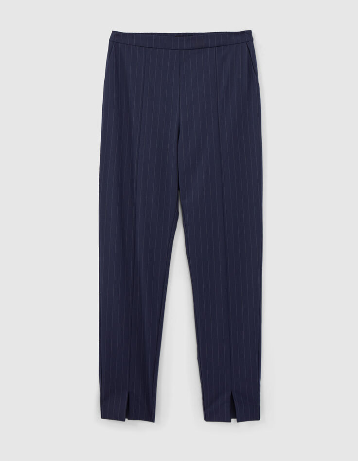 Marineblaue Tennis-Streifen-Anzughose für Damen-5