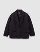 Girls’ black mixed fabric jacket-3