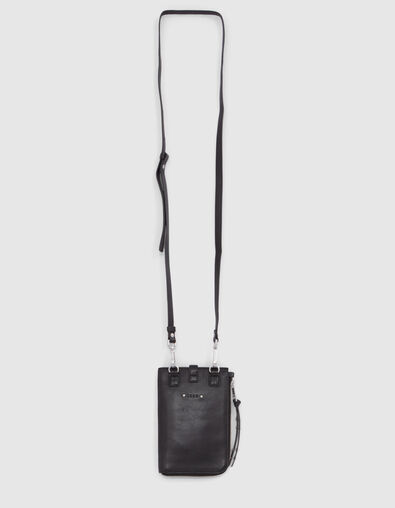 Damen-Phone-Bag 1440 schwarzes Leder - IKKS