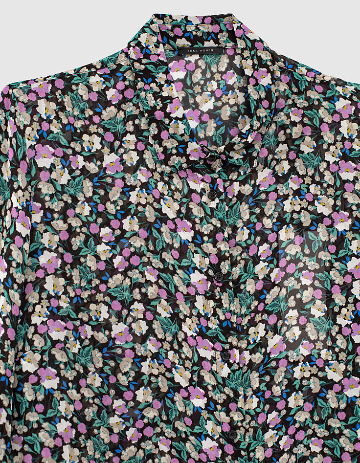 Hemd in viscose print ruiker bloemen dames-2
