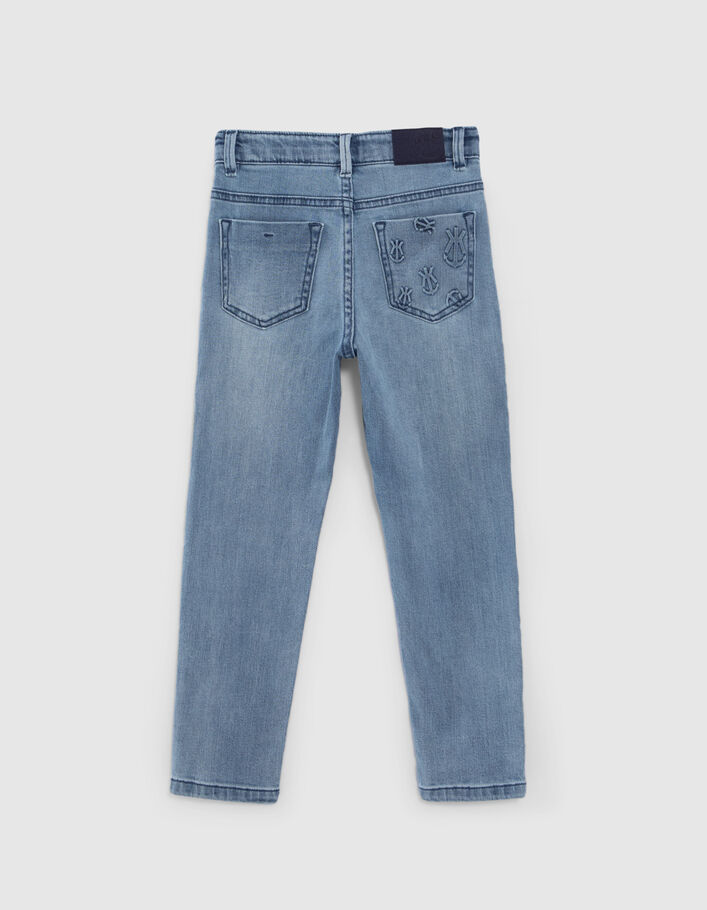 Blauwe STRAIGHT jeans met reliëfankers jongens - IKKS