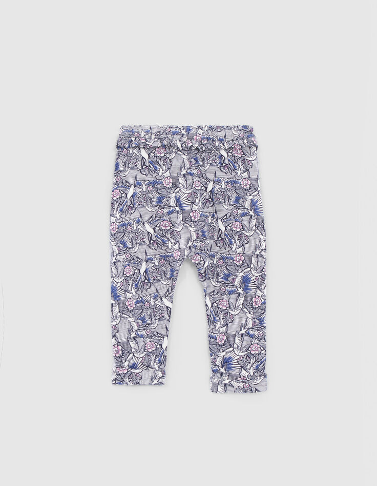Baby girls' ecru wax hummingbird print harem pants-3