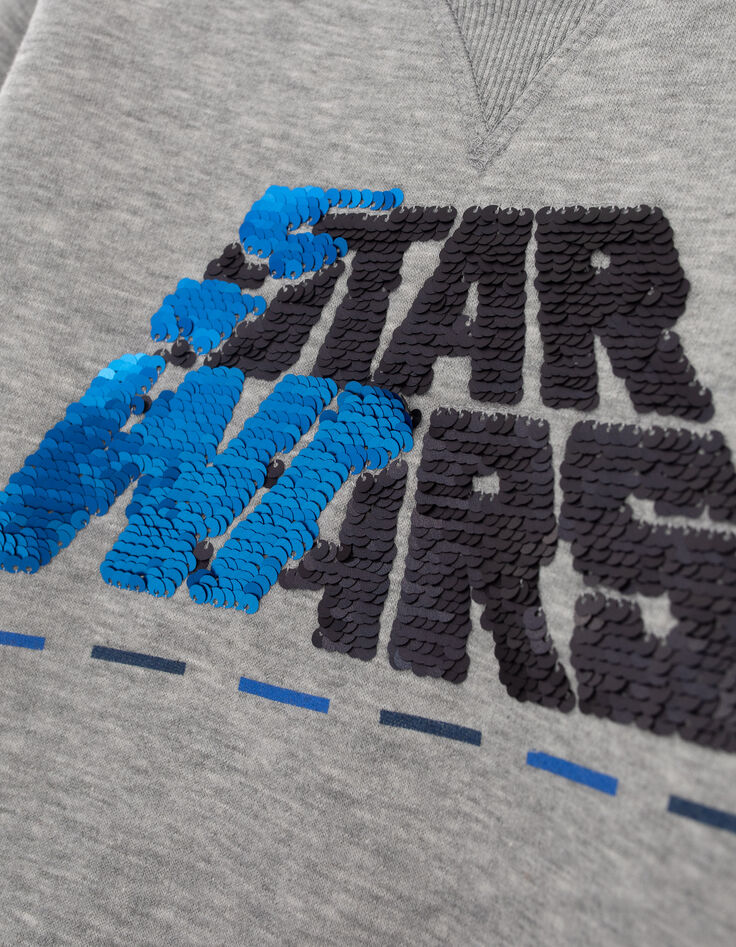 Boys’ grey IKKS–STAR WARS™ embroidered sequin sweatshirt-6