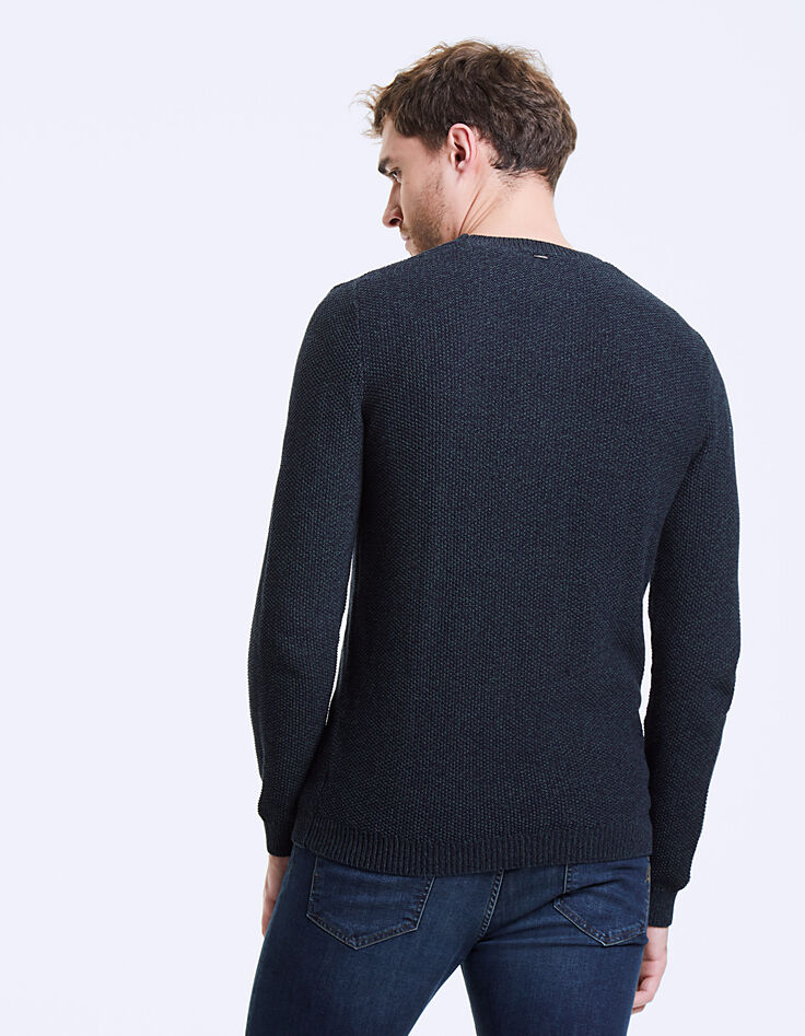 Pull marine et vert mélangé Homme-3 Pull marine et vert mélangé Homme-3
