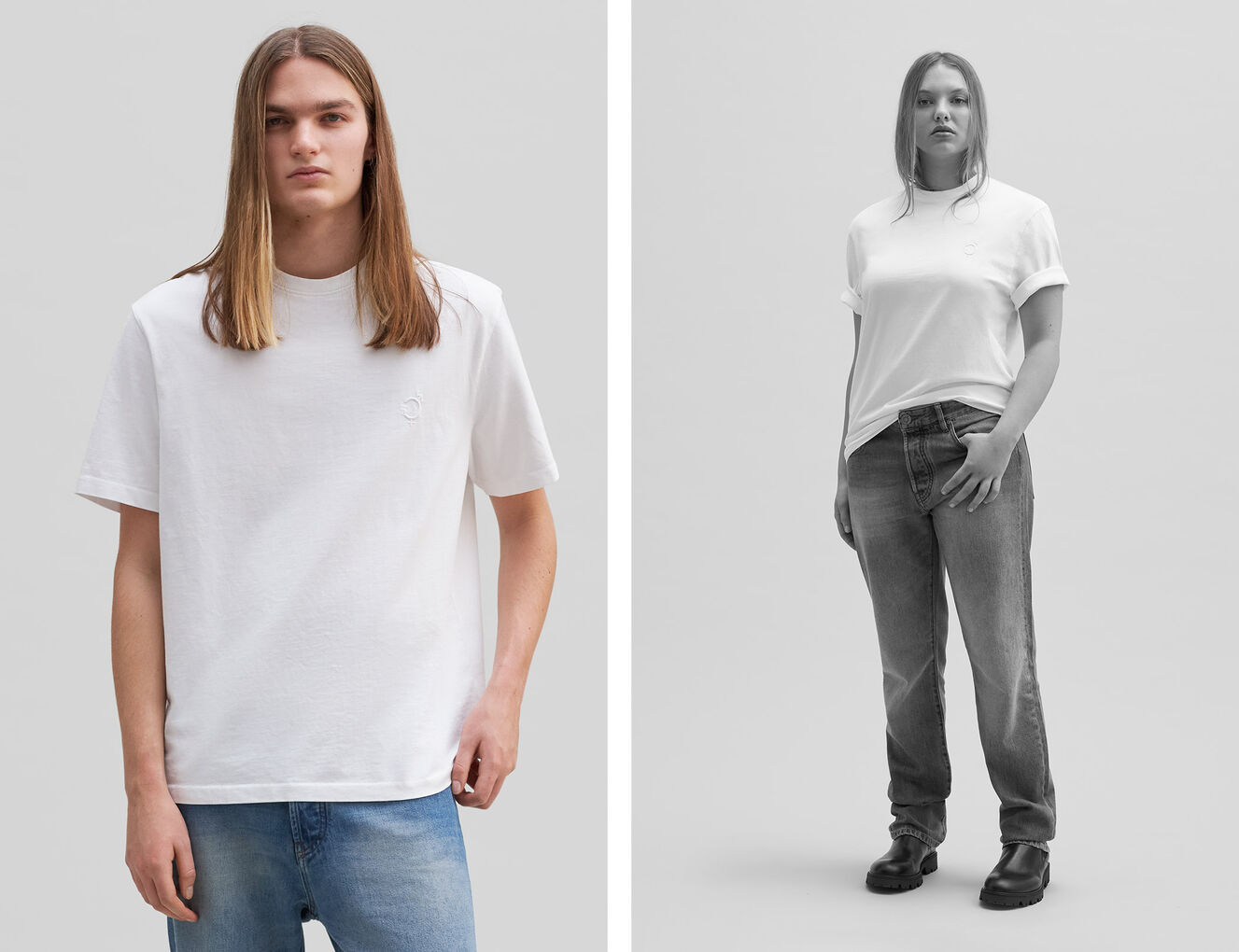 Unisex white cotton embroidered Gender Free T-shirt - IKKS-5
