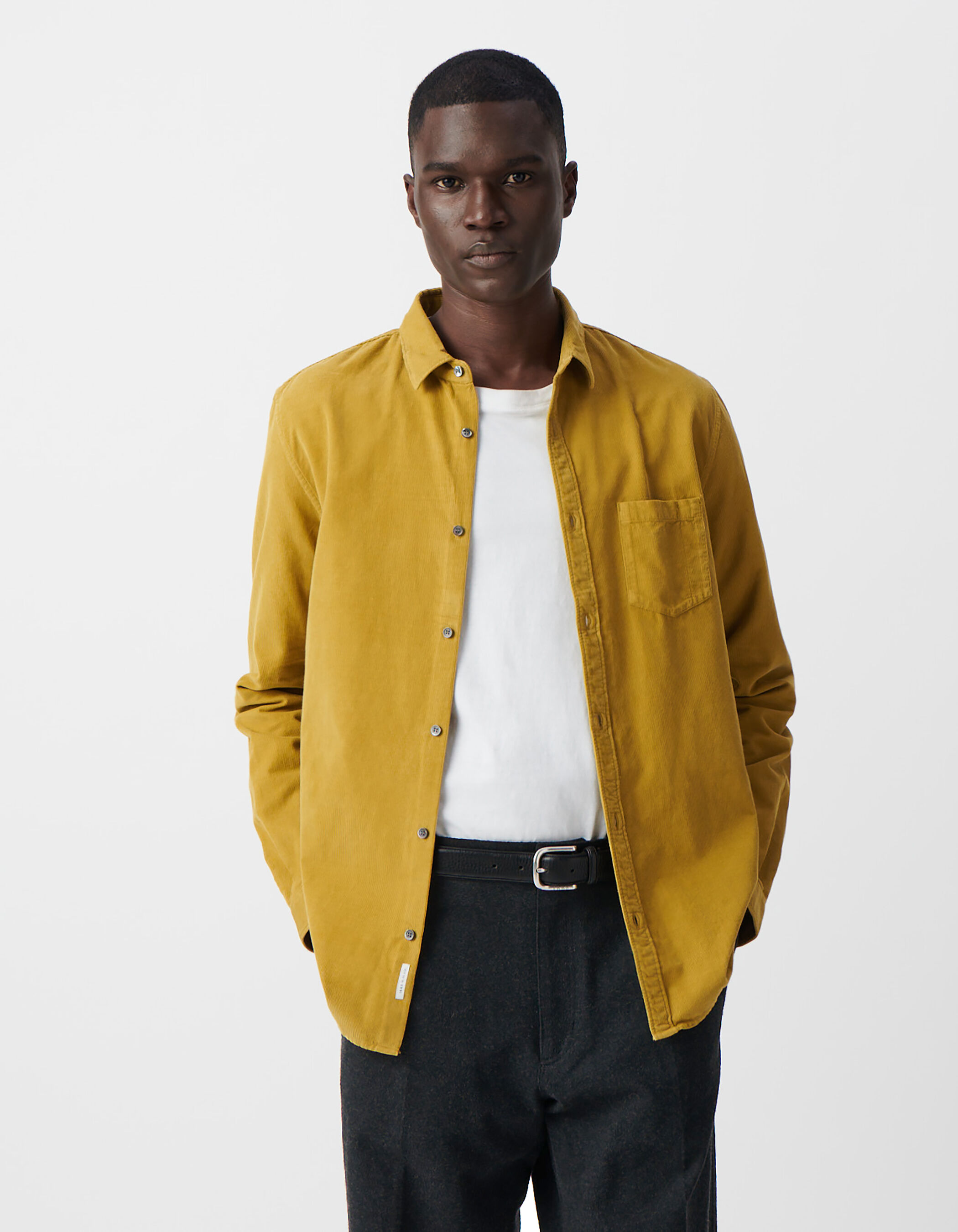 Mustard shirt outfit men online