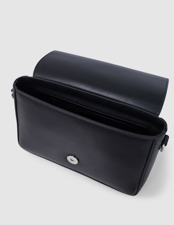 Ceinture en cuir tressé avec clous Femme, Noir | Milano
