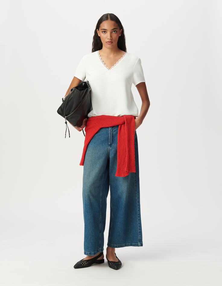 Top Color Crudo con Encaje Ajour-1