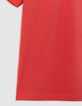 Rotes Jungen-Poloshirt, Gummistreifen am Kragen-6