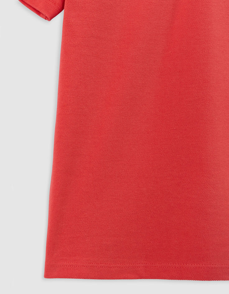 Rotes Jungen-Poloshirt, Gummistreifen am Kragen-6