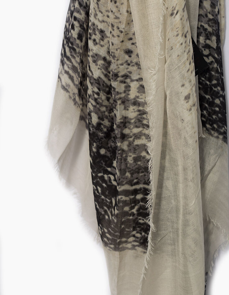 Gebroken witte sjaal print met tie & dye-effect-3