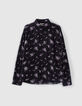 Chemise SLIM noire motif fleurs Homme-6