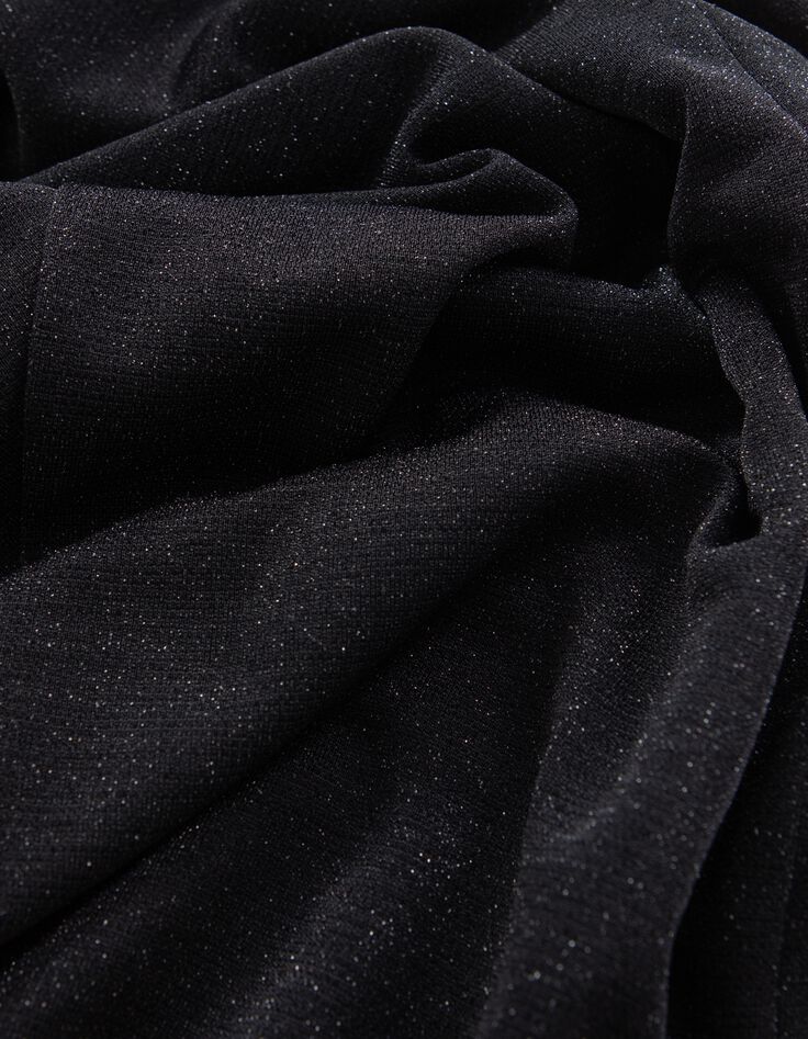 Vestido de mujer de malla negra de l&uacute;rex escote americano-8