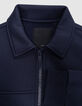Boys’ navy zipped cardigan with shirt collar-3
