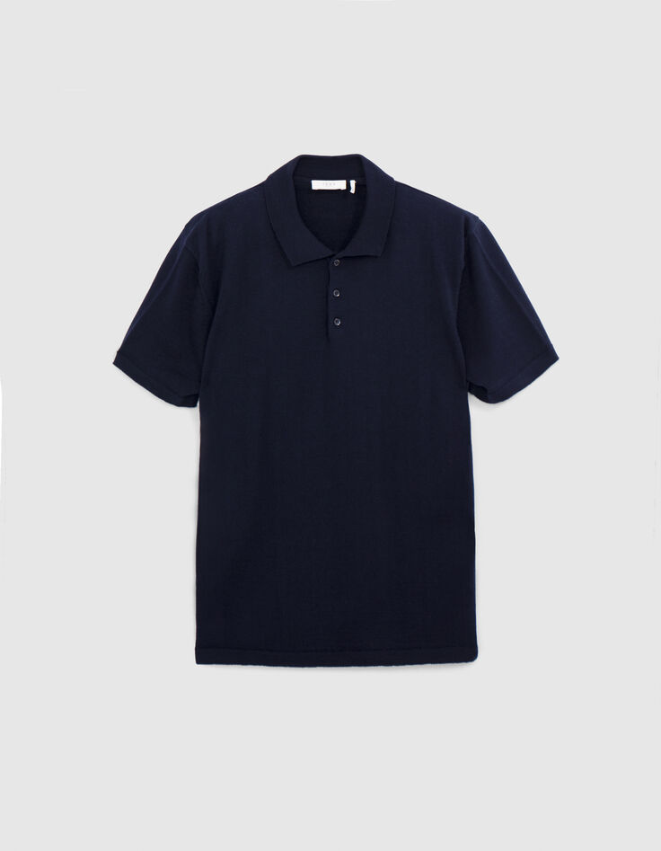 Poloshirt f&uuml;r Herren aus 100% Merinowolle, navy-4