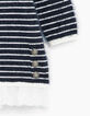 Robe navy rayé blanc cassé en tricot bébé fille-4