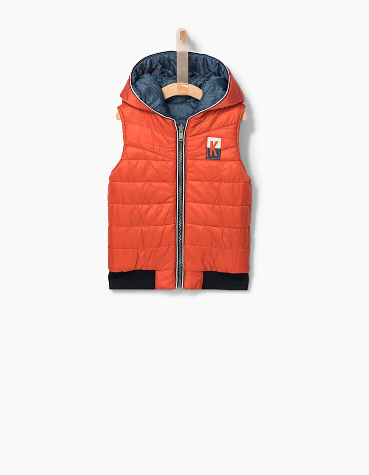 Anorak reversible índigo y naranja niño -3