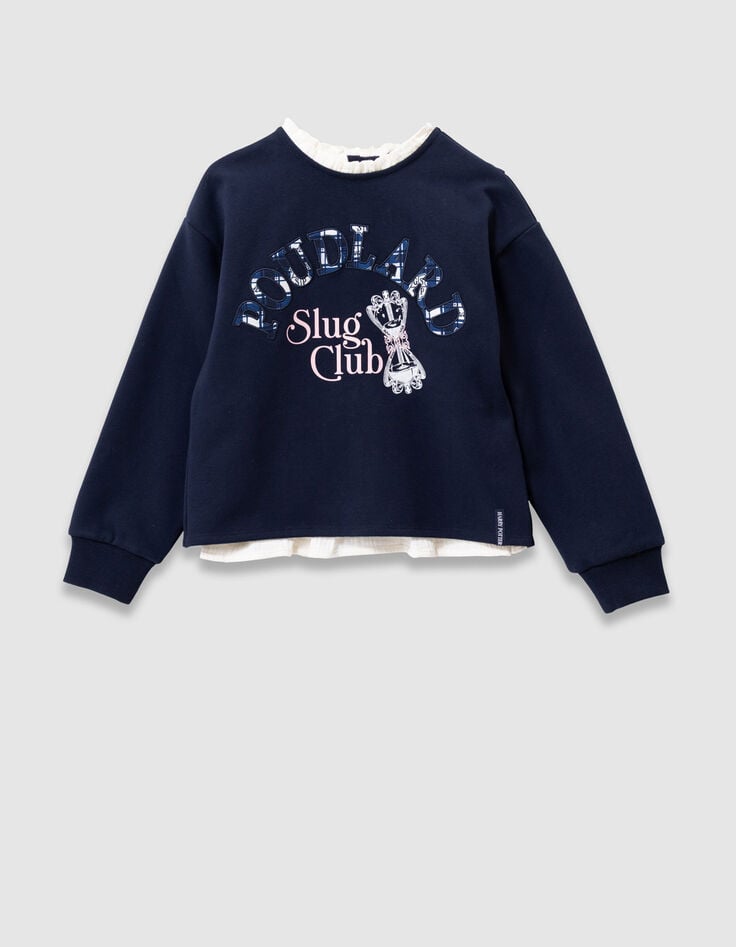 Sudadera azul marino mensaje cuello Harry Potter niña-4
