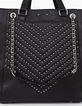 Bolso cabás cuero negro EL 1440 ROCK acolchado chevrones tachuelas mujer-6
